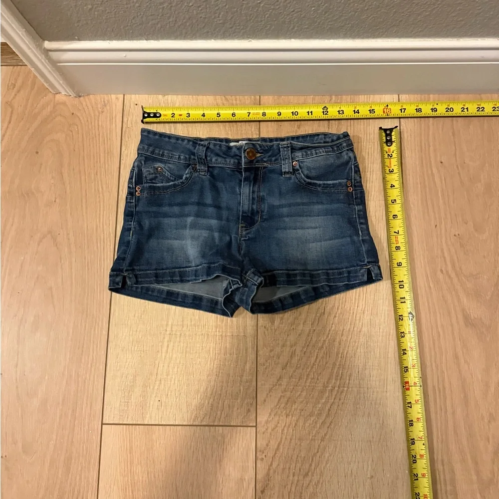 💜🔥💙 YMI Wanna Betta Butt Jean Shorts Size 5/27 Stretch Denim Mid Rise